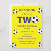 Invitation 2e anniversaire de la fête de football Jaune garço (Devant)