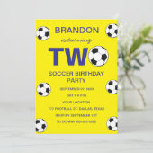 Invitation 2e anniversaire de la fête de football Jaune garço (Debout devant)