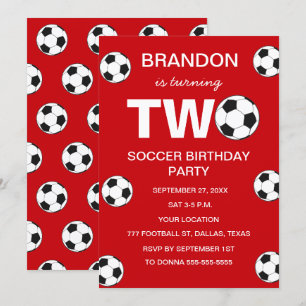 Invitation 2e anniversaire de la fête Football Red Boys Sport