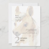 Invitation 2e anniversaire de l'aquarelle Pony Party (Devant)