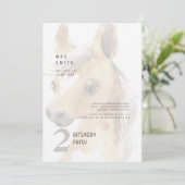 Invitation 2e anniversaire de l'aquarelle Pony Party (Debout devant)