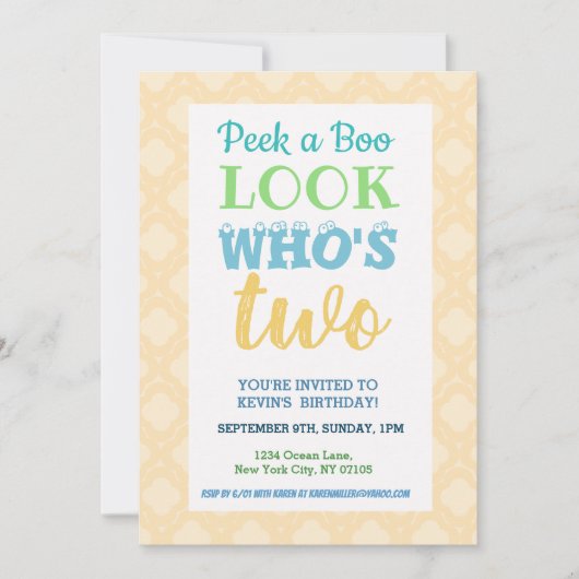 Invitation 2e anniversaire de l'invitation (Devant)