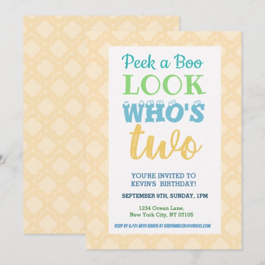 Invitation 2e anniversaire de l'invitation (Devant / Derrière)