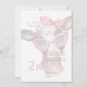 Invitation 2e Anniversaire de Vaches Rose (Devant)