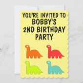 INVITATION 2E ANNIVERSAIRE DEUX INVITATIONST-REX DINO (Devant)