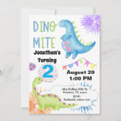 Invitation 2e anniversaire Dino Mite Dinosaur Boy (Devant)