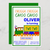 Invitation 2e anniversaire du garçon Chugga Choo Choo (Devant / Derrière)