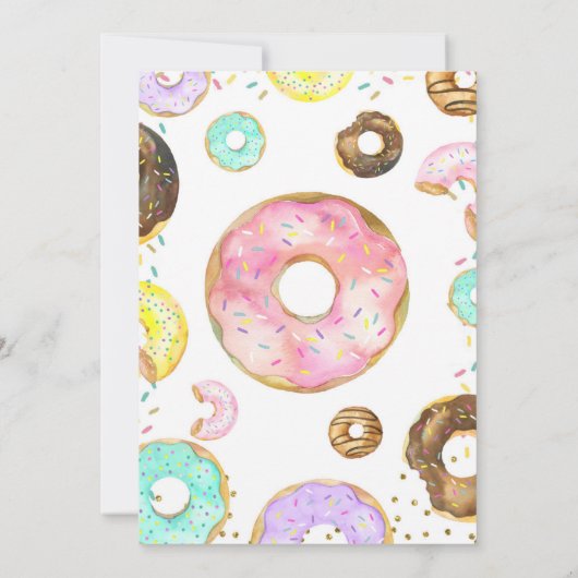 Invitation 2e anniversaire fille Donut thème deux doux mignon (Dos)