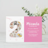 Invitation 2e anniversaire fille numéro 2 photo collage perso (Debout devant)