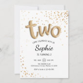 Invitation 2e anniversaire - Gold White (Devant)