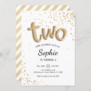 Invitation 2e anniversaire - Gold White