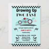 Invitation 2e anniversaire Grossissant deux Fast Blue Race Ca (Devant)
