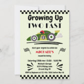 Invitation 2e anniversaire Grossissant deux voitures Fast Gre (Devant)