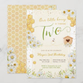 Invitation 2e anniversaire Little Honey Sweety Bee Girl's Sec (Devant / Derrière)