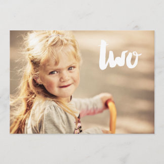 Invitation 2e anniversaire Numéro deux photo Overlay Invitati