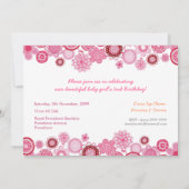 Invitation 2e anniversaire Pink Party Numéro de photo Invitat (Dos)