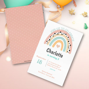 Invitation 2e anniversaire Rainbow Coral