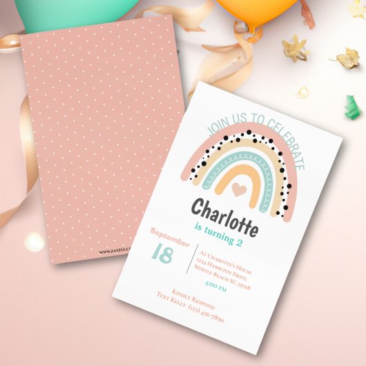 Invitation 2e anniversaire Rainbow Coral