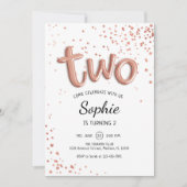 Invitation 2e anniversaire - Rose Gold White (Devant)