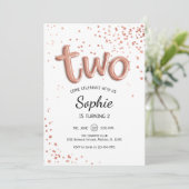 Invitation 2e anniversaire - Rose Gold White (Debout devant)