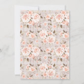 Invitation 2e anniversaire Rustic Wood Shabby Chic Rose Flora (Dos)