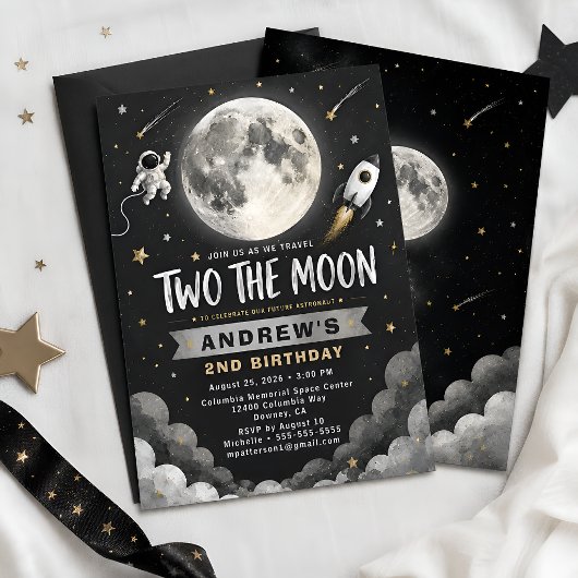 Invitation 2e anniversaire Space Moon