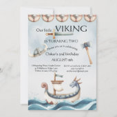 Invitation 2e anniversaire thème Viking garçon (Devant)
