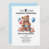 Invitation 2e anniversaire Thèmes Teddy pour enfants (Devant / Derrière)