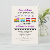 Invitation 2e Anniversaire Train Coloré Mignon (Debout devant)