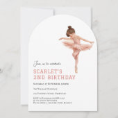 Invitation 2e Anniversaire Tutu Rose de Fille de Ballet (Devant)