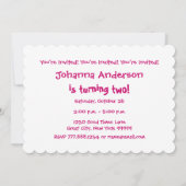 Invitation 2e anniversaire Zig Zag W02B noir et blanc (Dos)