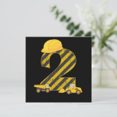 Invitation 2e Digger d'anniversaire 2 ans Constructeur Excava (Debout devant)