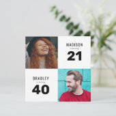 Invitation 2e fête d'anniversaire conjointe photo (Debout devant)