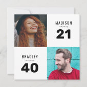 Invitation 2e fête d'anniversaire conjointe photo (Devant)