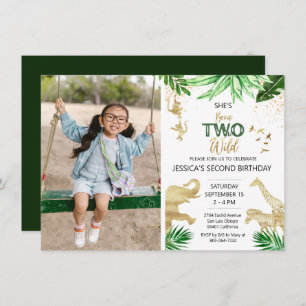 Invitation 2e Girl Boy Safari Deux Wild Birthday Photo