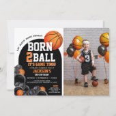 Invitation 2e Modèle d'invitation d'anniversaire de basket-ba (Devant)
