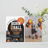 Invitation 2e Modèle d'invitation d'anniversaire de basket-ba (Debout devant)