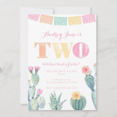 Invitation 2ème anniversaire pour fille - Taco à propos d'une (Devant)