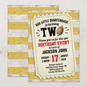 Invitation 2ème Anniversaire Sports Football Billet Rustique  (Devant / Derrière)