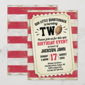 Invitation 2ème anniversaire Sports Football Ticket Rustic Re (Devant / Derrière)