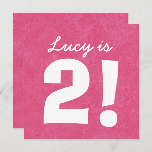 Invitation 2ème Blanc rose nommé fait sur commande (Devant / Derrière)