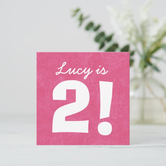 Invitation 2ème Blanc rose nommé fait sur commande (Debout devant)