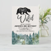 Invitation 2ème Deux Sauvage garçon d'anniversaire rustique m (Debout devant)