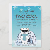 Invitation 2nd Birthday Boy Two Cool Polar Bear Iglo   (Devant)