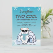 Invitation 2nd Birthday Boy Two Cool Polar Bear Iglo   (Debout devant)