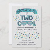 Invitation 2nd Birthday Boy Two Cool Sunglasses (Devant)