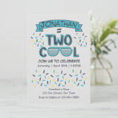 Invitation 2nd Birthday Boy Two Cool Sunglasses (Debout devant)