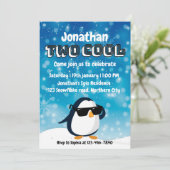 Invitation 2nd Birthday Two Cool Penguin Boy (Debout devant)