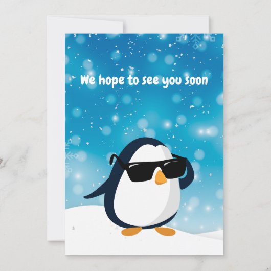 Invitation 2nd Birthday Two Cool Penguin Boy (Dos)