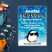 Invitation 2nd Birthday Two Cool Penguin Boy